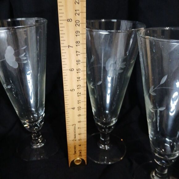 Princess House Heritage #442 Crystal Pilsner Drinking Glasses Set of 4 Barware - Picture 5 of 6